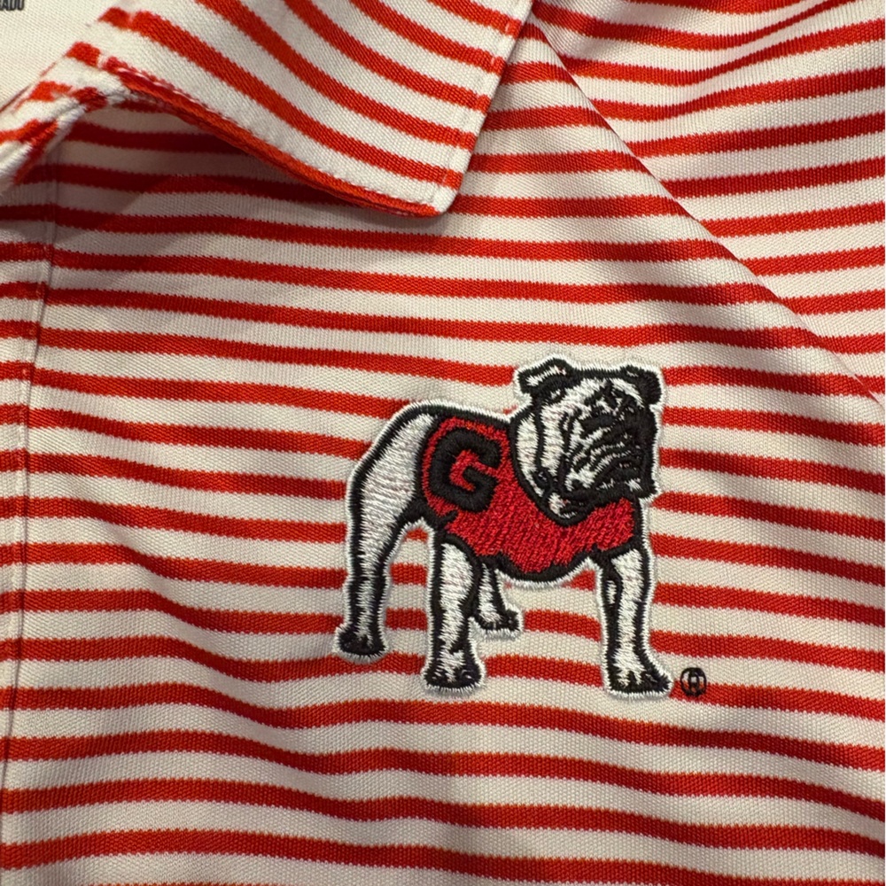 Kids Red Striped UGA Polo Shirt